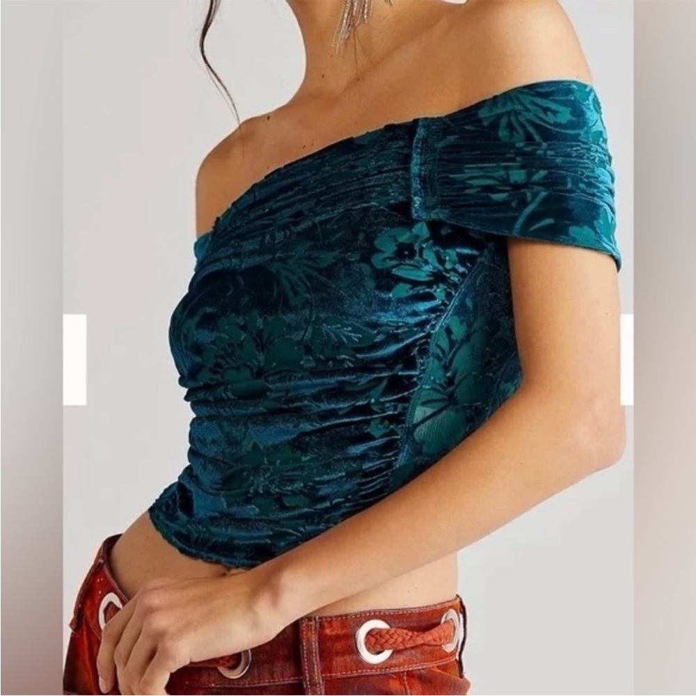 Free People Off-Shoulder Velvet Top